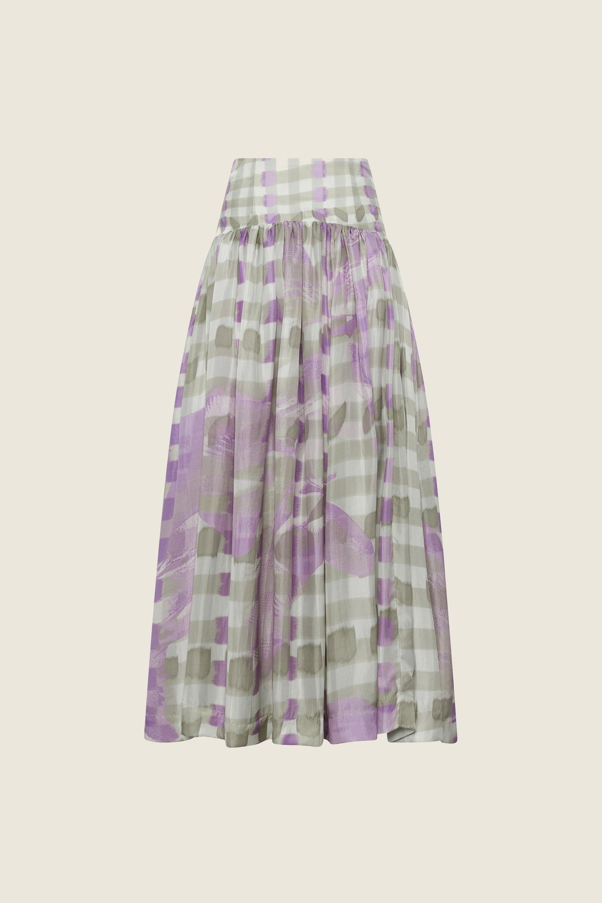The Long Skirt in Checkered Orchid