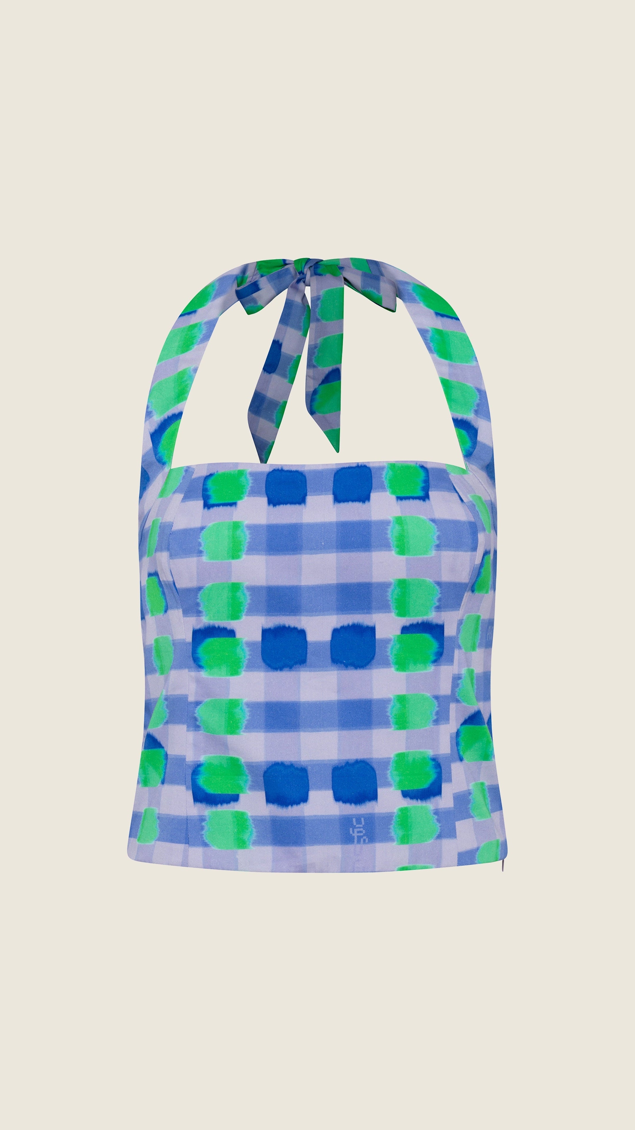 The Halter Top in Checkered Orchid