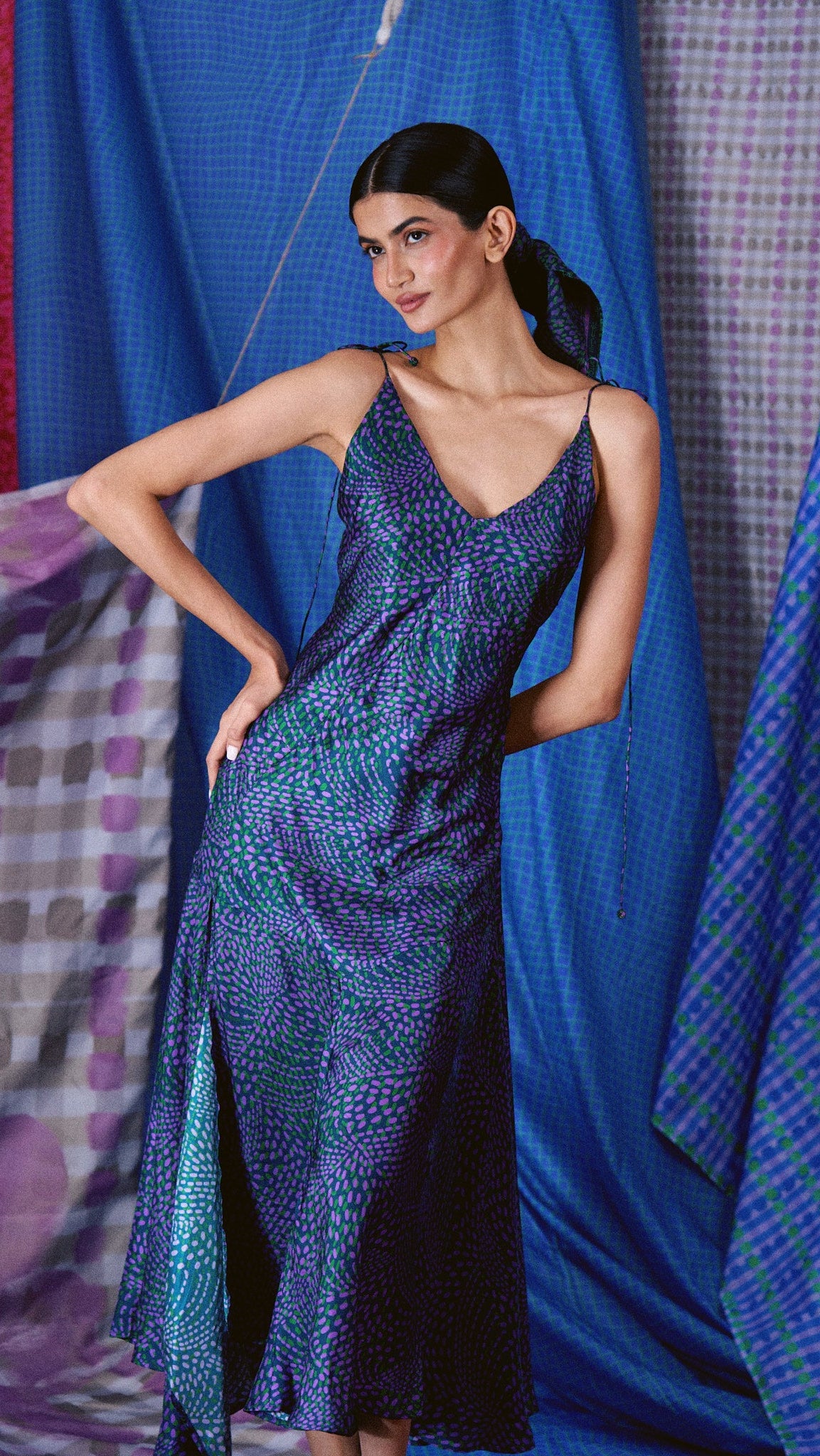 The Slit Dress in Iconic Dots