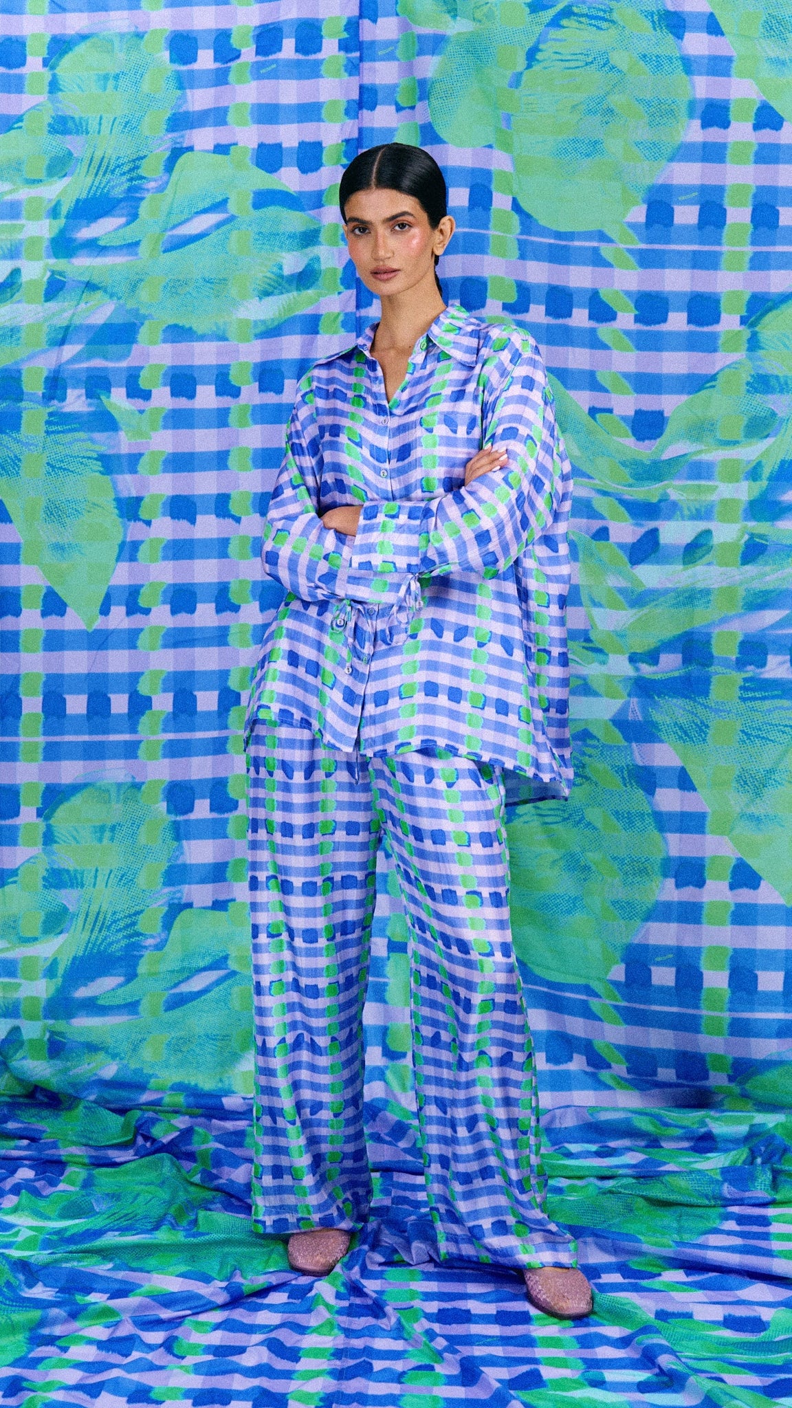 The Pants in Checkered Orchid