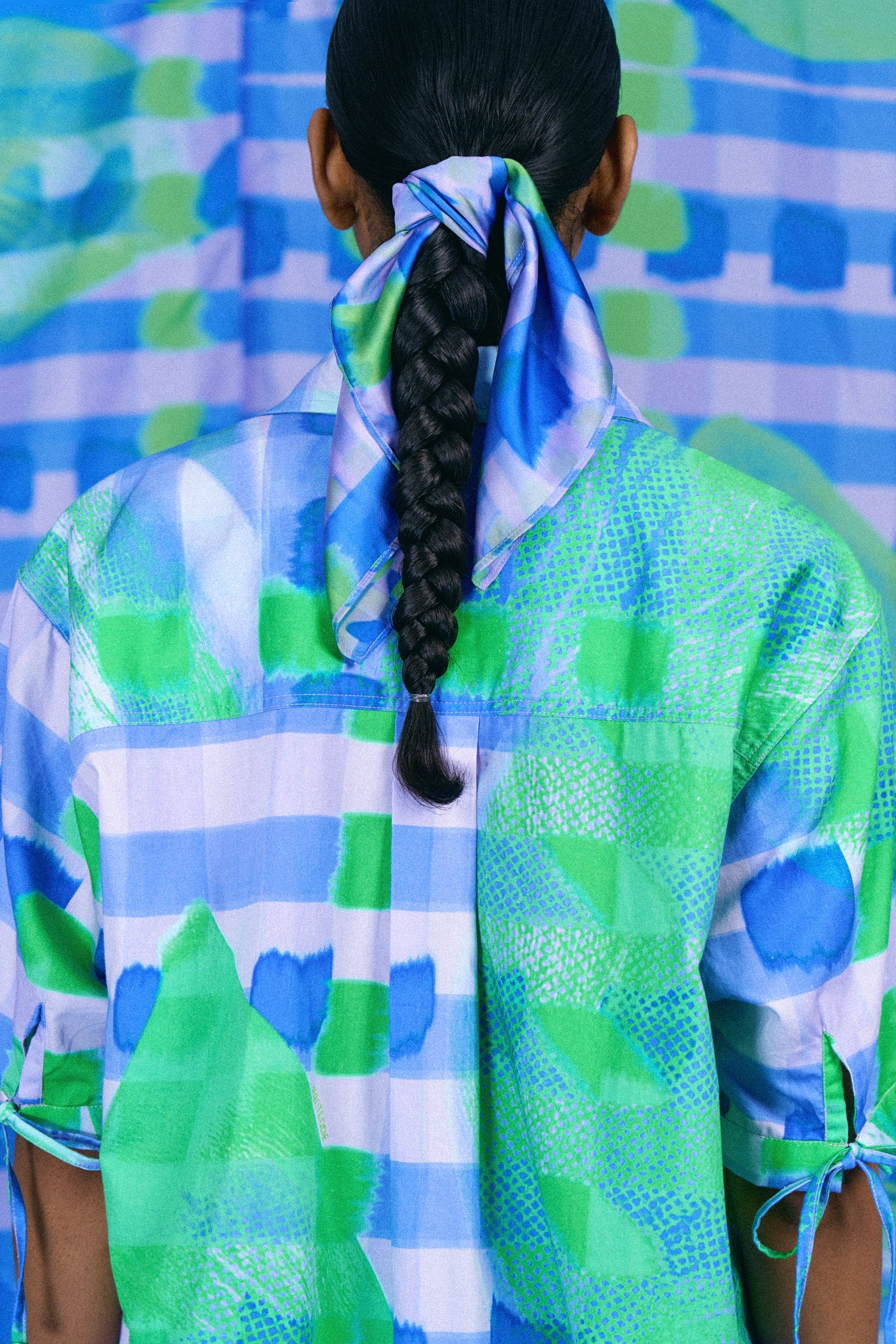 The Short Sleeve Top in Checkered Orchid