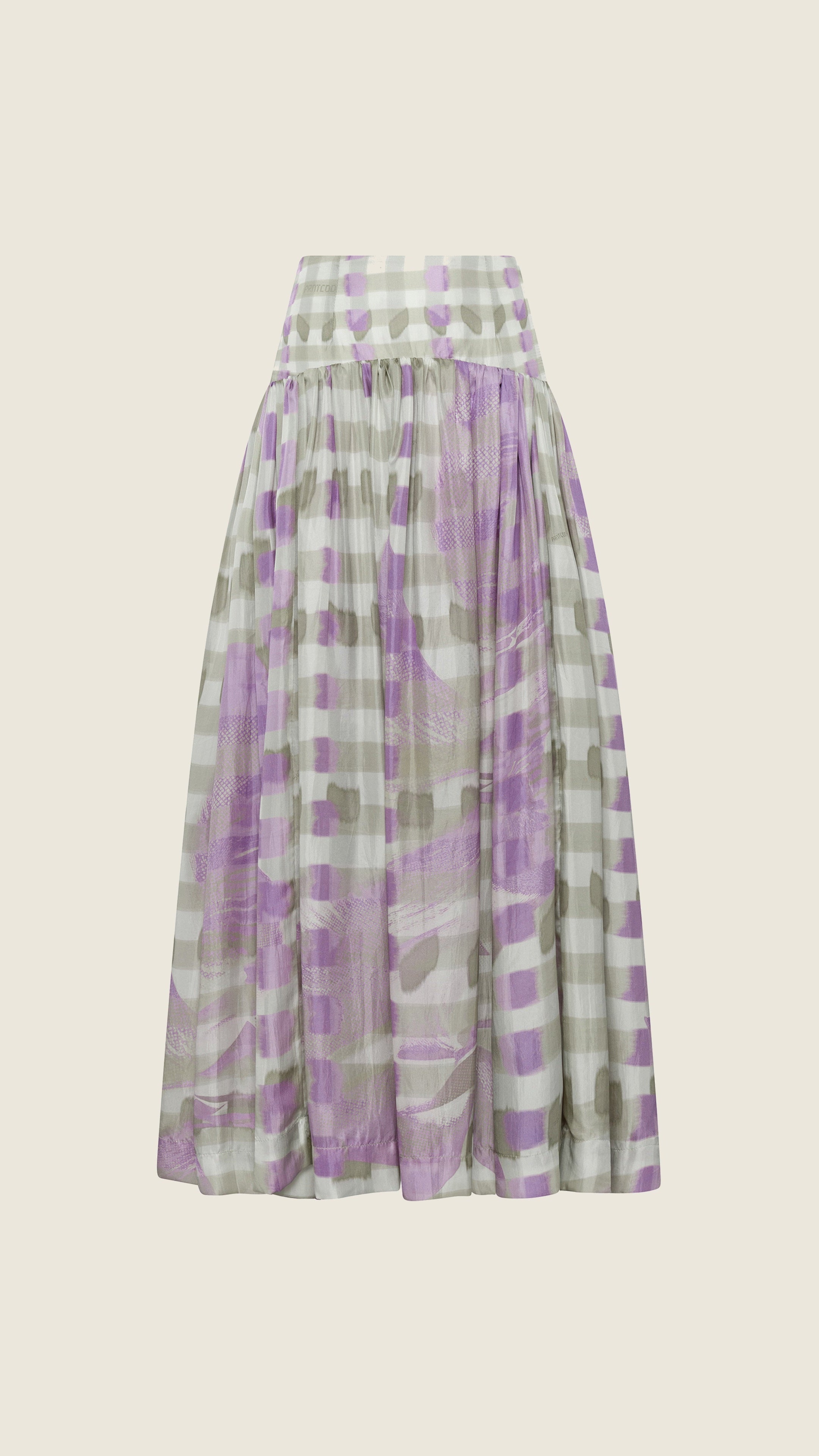 The Long Skirt in Checkered Orchid