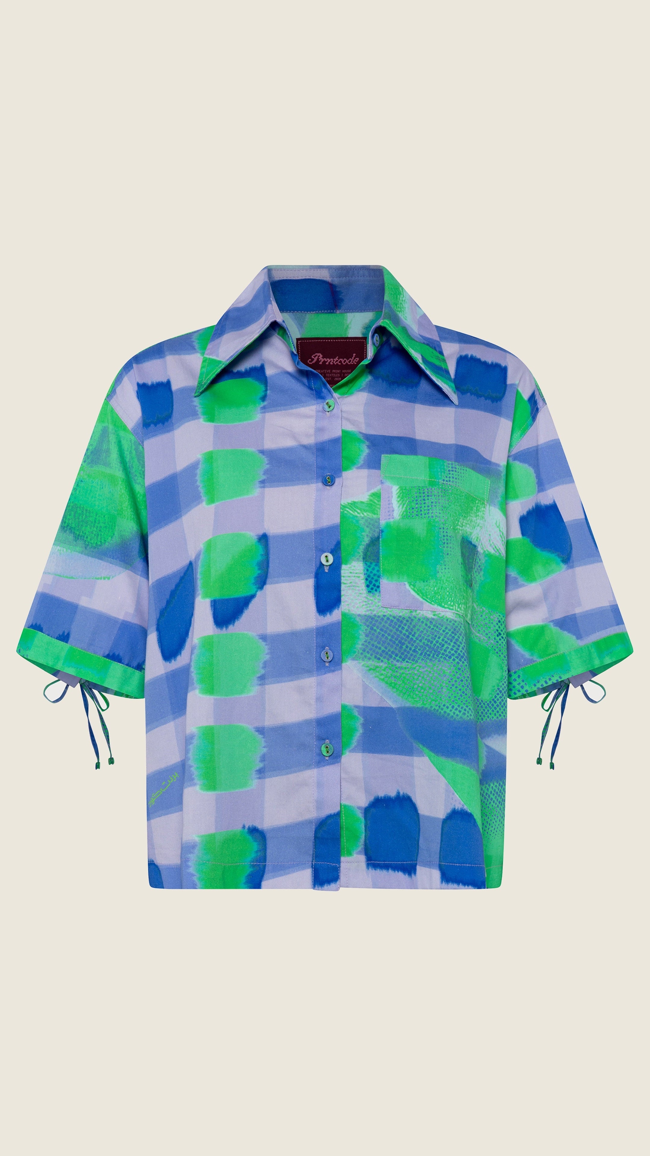The Short Sleeve Top in Checkered Orchid