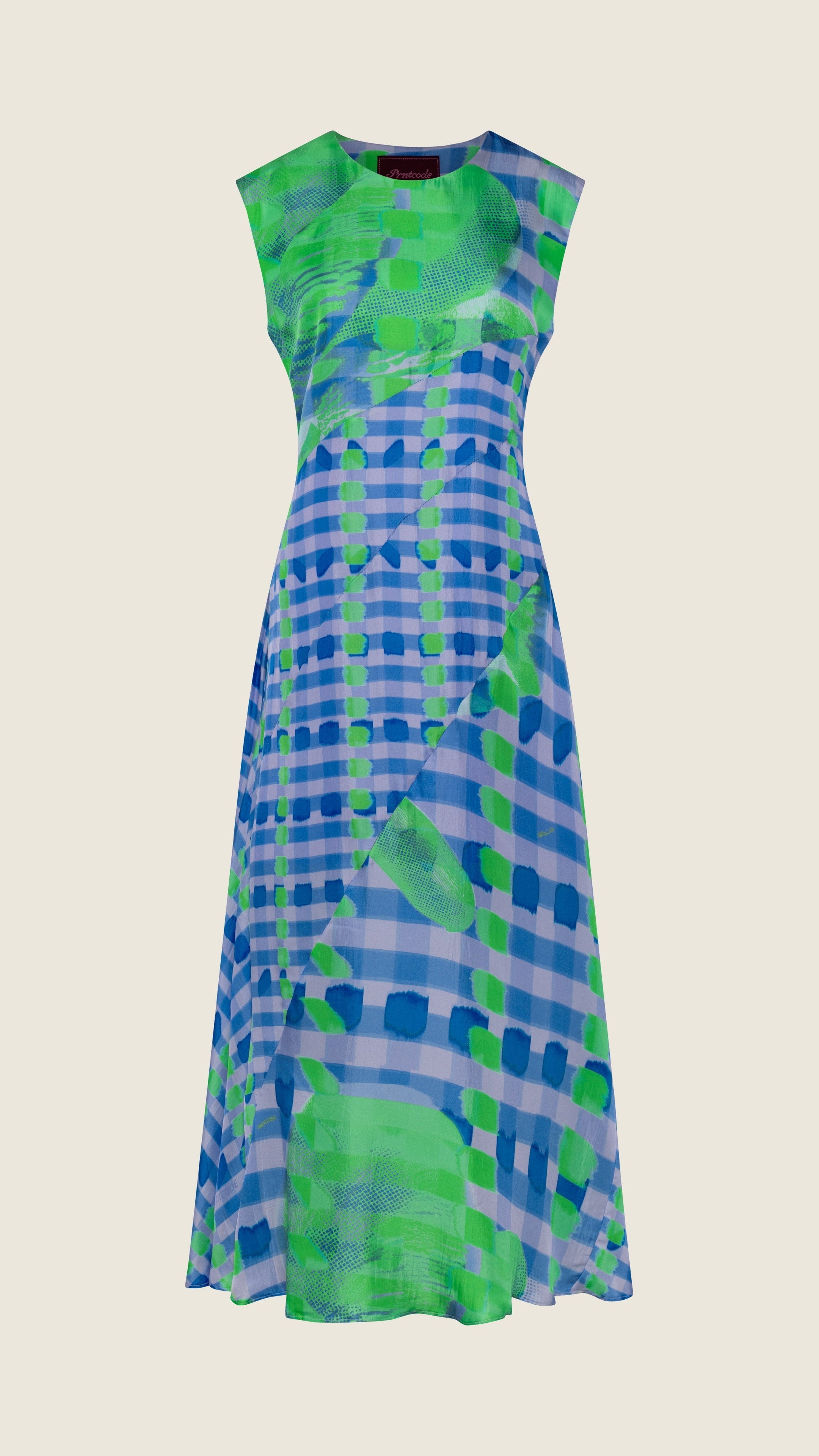 The Panel Dress in Checkered Orchid