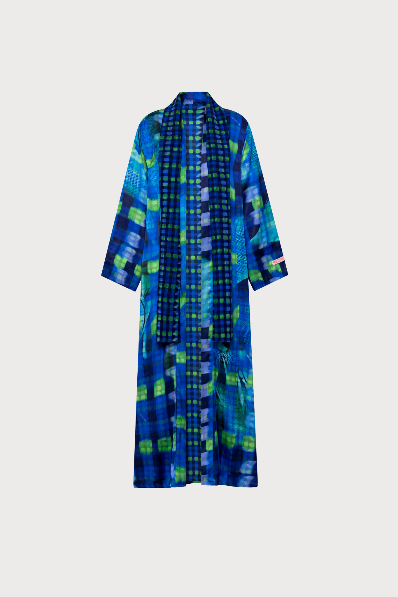 The Checkered Orchid Aqua - Reversible Abaya