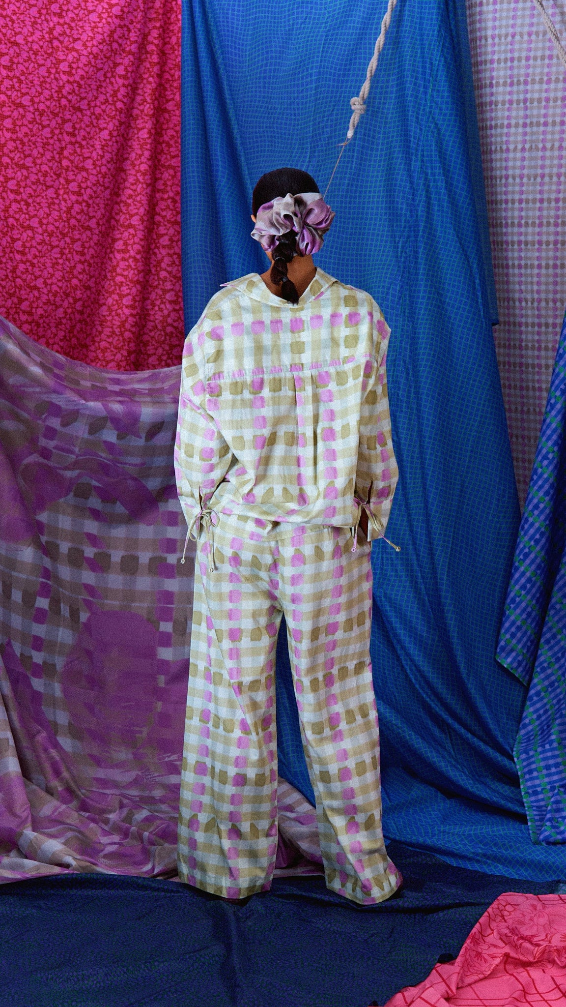 The Long Sleeve Top in Checkered Orchid
